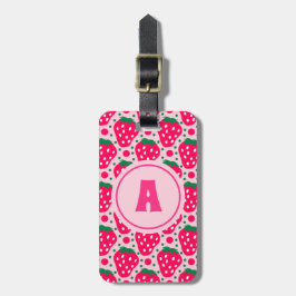 Berry Sweet Aardbei Monogram Bagagelabel