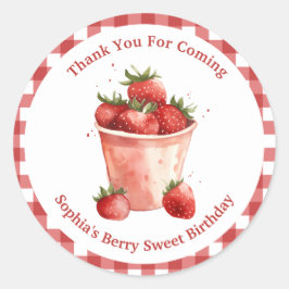Berry Sweet Aardbei Party Ronde Sticker
