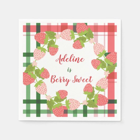 Berry Sweet Aardbei Party Servet (Voorkant)