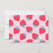 Berry Sweet Aardbei Rood Roze Baby shower Bedankkaart (Achterkant)