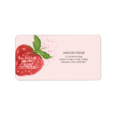 Berry Sweet Aardbei Rood Roze Baby shower Etiket (Voorkant)