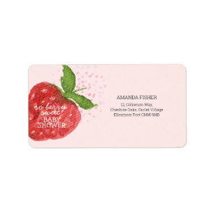 Berry Sweet Aardbei Rood Roze Baby shower Etiket