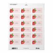 Berry Sweet Aardbei Rood Roze Baby shower Etiket (Full Sheet)