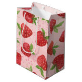 Berry Sweet Aardbei Rood Roze Baby shower Medium Cadeauzakje (Achterkant Gekanteld)