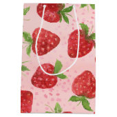 Berry Sweet Aardbei Rood Roze Baby shower Medium Cadeauzakje (Achterkant)