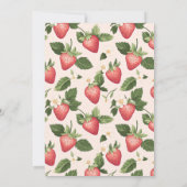 Berry Sweet Aardbei Roze Baby shower Invitation Kaart (Achterkant)