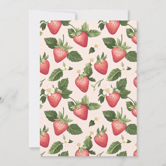 Berry Sweet Aardbei Roze Baby shower Invitation Kaart (Achterkant)