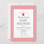 Berry Sweet Aardbei Roze Baby shower Kaart (Voorkant)