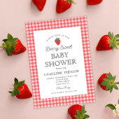 Berry Sweet Aardbei Roze Baby shower Kaart
