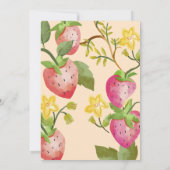 Berry Sweet Aardbei Roze Baby shower Kaart (Achterkant)