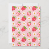 Berry Sweet Aardbei Schattige roze Baby shower Save The Date (Achterkant)