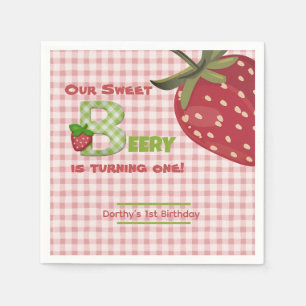 Berry Sweet Aardbei Verjaardag Papier Servet