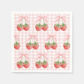 Berry Sweet Aardbei verjaardag Pink Gingham Servet (Voorkant)