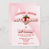 Berry Sweet Aardbei Verjaardagsfeest Kaart (Voorkant / Achterkant)