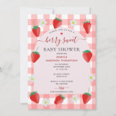 Berry Sweet Aardbeien Aardbei Baby shower Kaart (Voorkant)