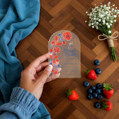 Berry Sweet Aardbeien, Bosbessen & Bloemen Acryl Uitnodigingen