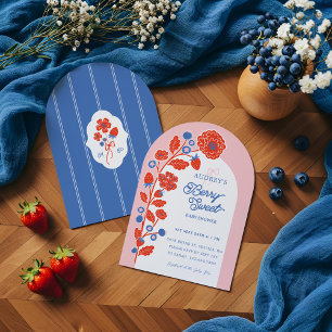 Berry Sweet Aardbeien, Bosbessen & Bloemen Kaart