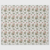 Berry Sweet All Over aardbei en bloemmotief Cadeaupapier (Vlak)