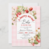 Berry sweet baby aardbei baby shower kaart (Voorkant)