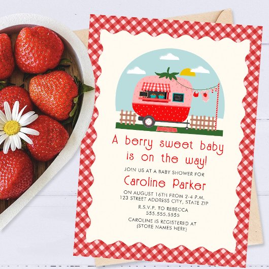 Berry Sweet Baby Aardbei Camper Kaart