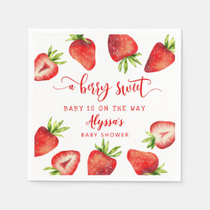 Berry Sweet Baby Aardbeien Baby shower Servet