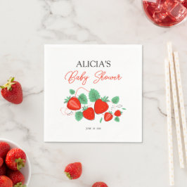 Berry Sweet Baby Aardbeien Baby shower Servet