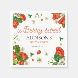 Berry Sweet Baby Aardbeien Baby shower Servet
