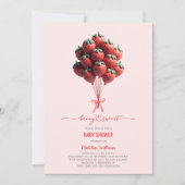 Berry Sweet Baby Aardbeienballonnen Baby shower Kaart (Voorkant)