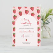 Berry Sweet Baby Baby shower Invitation Kaart (Staand voorkant)