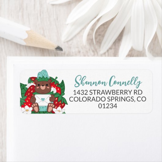 Berry Sweet Baby Blue Aardbei Beer Cub Adres Etiket (Insitu)