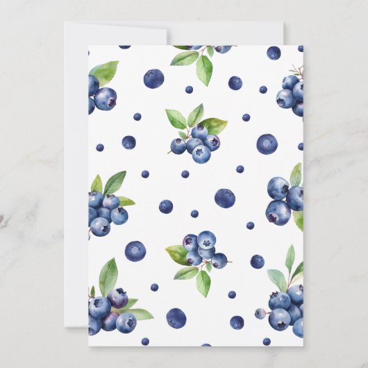 Berry Sweet Baby Blueberry Baby shower Kaart (Achterkant)