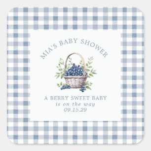 Berry Sweet Baby Clothesline Baby Shower Vierkante Sticker