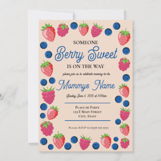 Berry Sweet Baby Invitation Save The Date