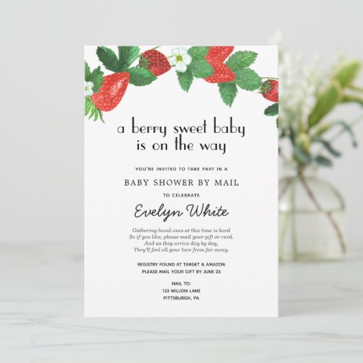 Berry Sweet Baby is op het Way Baby shower per Mai Kaart (Staand voorkant)