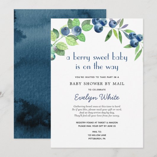 Berry Sweet Baby is op het Way Baby shower per Mai Kaart (Voorkant / Achterkant)