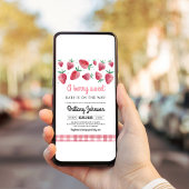 Berry Sweet Baby On The Way Girl Baby shower Kaart