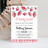 Berry Sweet Baby On The Way Girl Baby shower Kaart