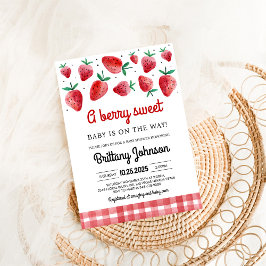 Berry Sweet Baby On The Way Girl Baby shower Kaart