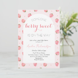 Berry Sweet Baby op de weg Aardbei Baby shower Kaart