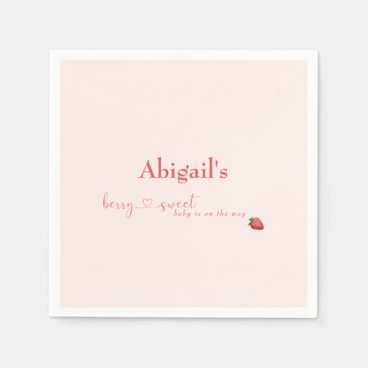 Berry Sweet Baby op de weg Baby shower Servet (Voorkant)