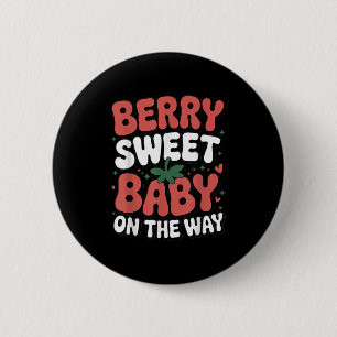 Berry Sweet Baby op de weg Schattige Aardbei Pregn Ronde Button 5,7 Cm