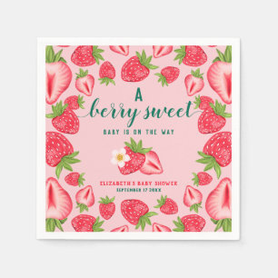 Berry Sweet Baby op weg Aardbei Baby shower Servet