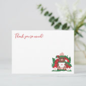 Berry Sweet Baby Pink Strawberry Beer Baby shower Bedankkaart (Staand voorkant)