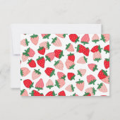 Berry Sweet Baby Pink Strawberry Beer Baby shower Bedankkaart (Achterkant)