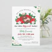 Berry Sweet Baby Pink Strawberry Girl Baby shower Kaart (Staand voorkant)