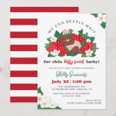 Berry Sweet Baby Pink Strawberry Girl Baby shower Kaart (Voorkant / Achterkant)