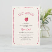 Berry Sweet Baby Raspberry Doodle Girl Baby shower Kaart (Staand voorkant)