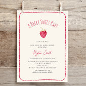 Berry Sweet Baby Raspberry Doodle Girl Baby shower Kaart