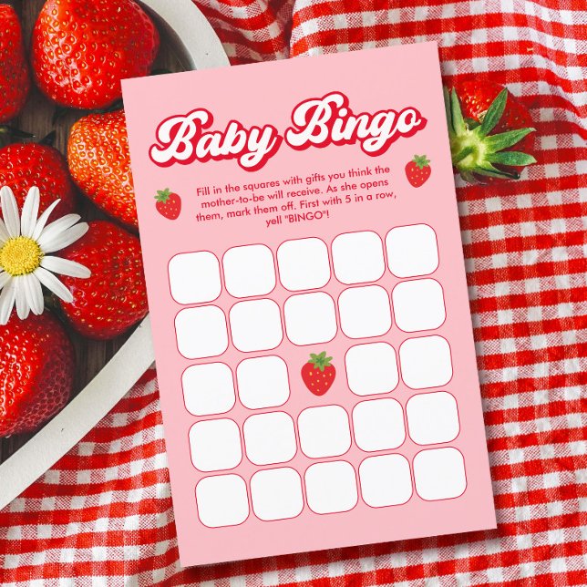 Berry Sweet Baby shower Aardbei Baby Bingo Spel (Creator heeft geüpload)