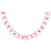 Berry Sweet Baby shower Aardbei Gingham Roze Vlaggetjes (Alle)